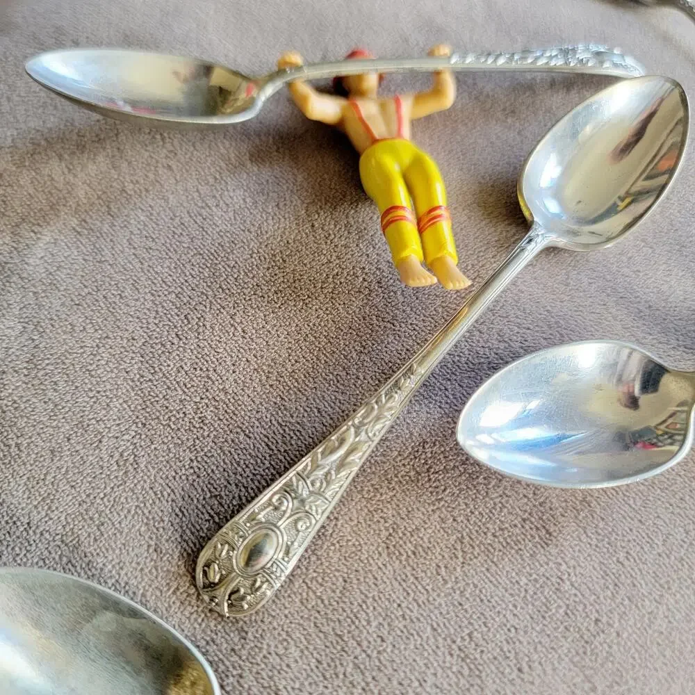 Set of 8 Silverplate Pudding Spoons
